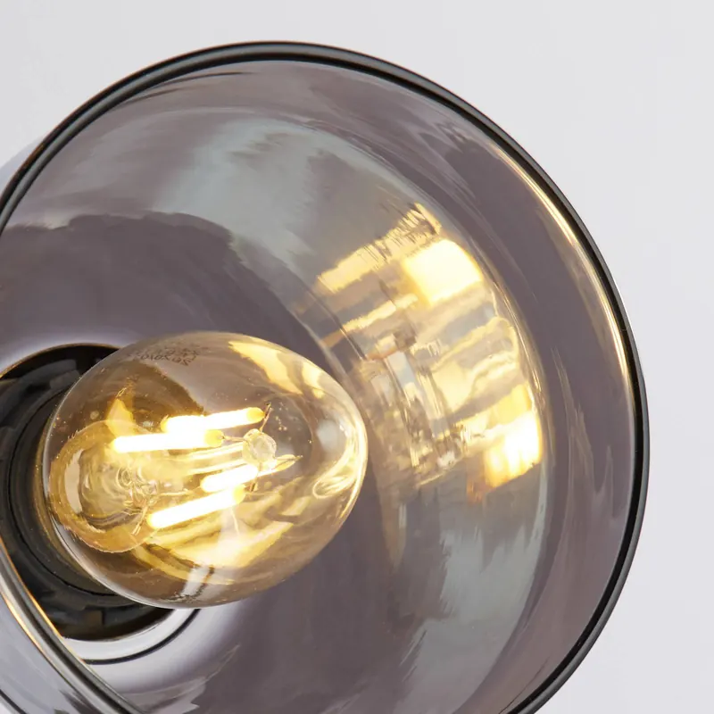 3-punktowa lampa podłogowa Classy, przydymione szkło