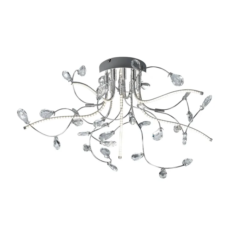 Lampa sufitowa Crystal, chrom, 54 cm
