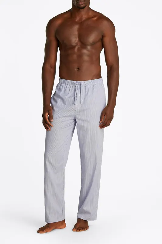Tommy Hilfiger Woven Pj Pant Print Dotted Stripes Vessel Blue Maat: M | Nachtmode Outlet | Heren | Blauw