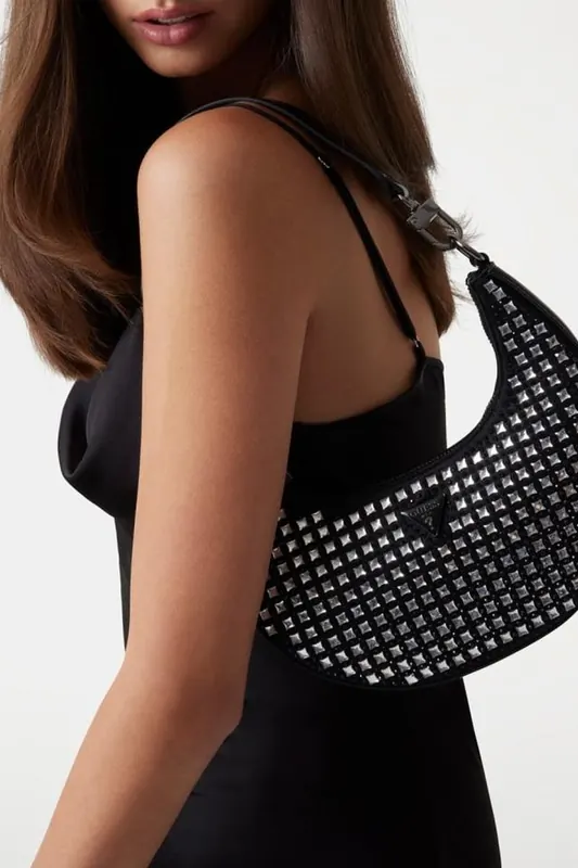GUESS Lua Small Hobo Black Maat: OS | Handtassen Outlet | Dames | Zwart
