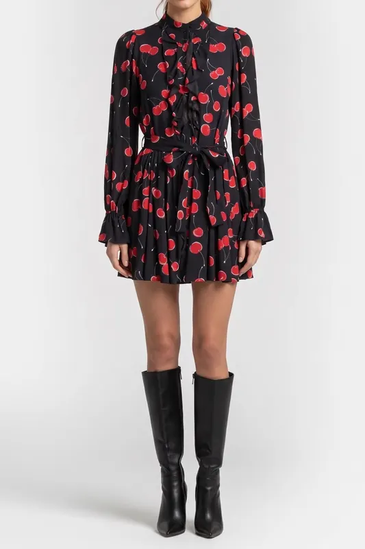 The Kooples Short Dress With Long Sleeves Black - Red Maat: 34 | Mini Jurken Outlet | Dames | Zwart