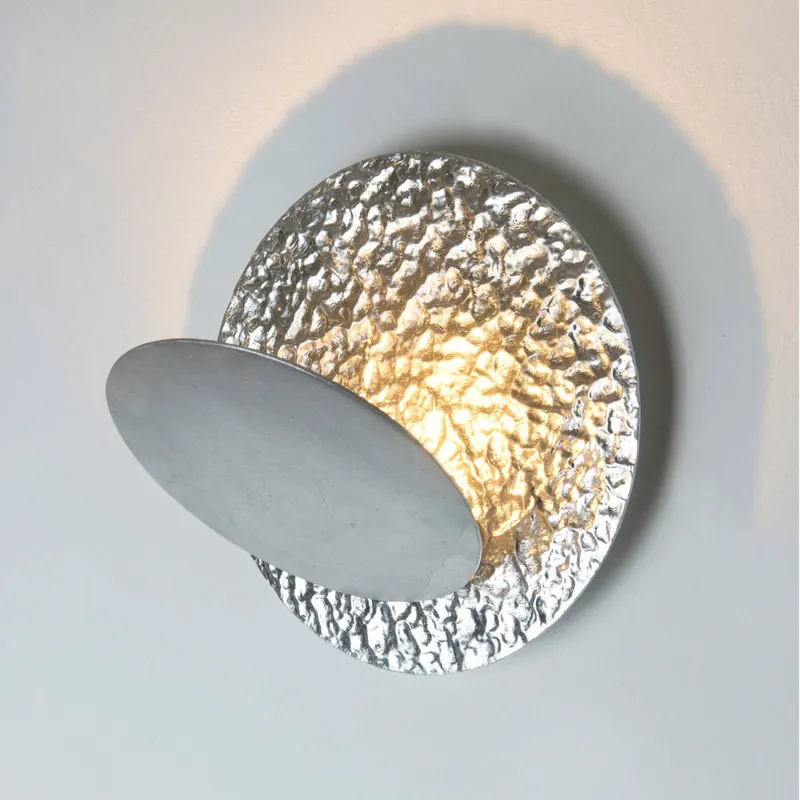 Kinkiet LED CORONARE, średnica 26 cm, kolor srebrny, metal, ściemniany