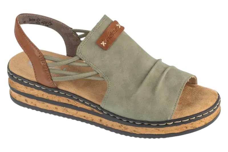 Rieker Sandals 62962-52, Damskie, Szare, sandały, skóra syntetyczna, rozmiar: 36
