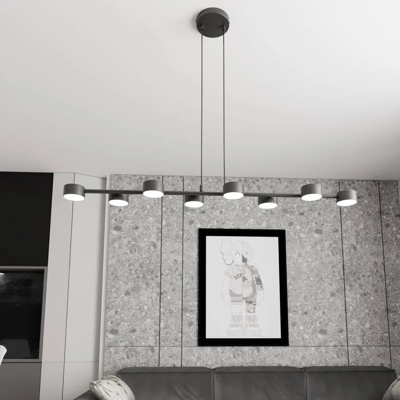 Reflektor sufitowy Megara, długość 100 cm, metal, 8-punktowa.