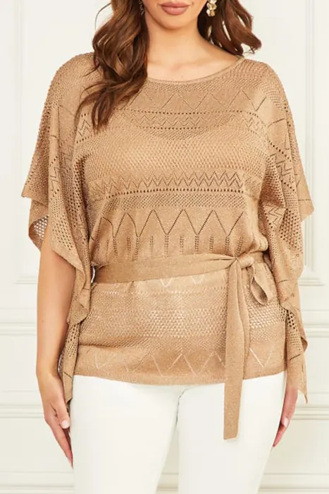GUESS Marciano By Hydra Top Kimono Swt Khaki Tan Maat: XS/S | Gebreide Truien Outlet | Dames | Beige