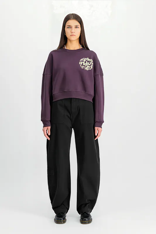 Alpha Industries Logo Sweater Plum Maat: M | Sweaters Outlet | Dames | Paars