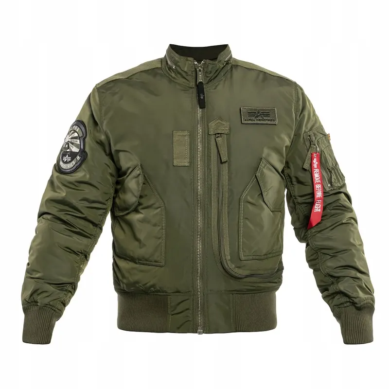 Kurtka Pilotka Wojskowa Flek Flyers Alpha Industries Engine Dark Green XXL