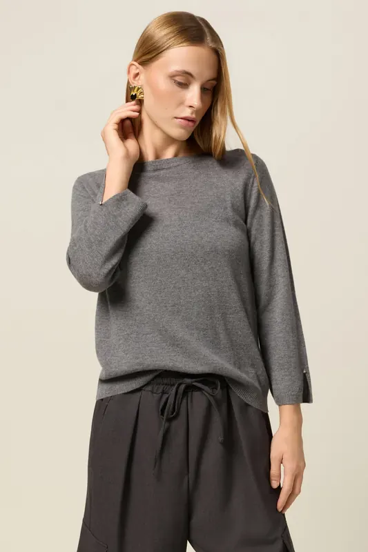 Oltre Wool And Cashmere Cardigan With Buttons Grey Maat: M | Sweaters Outlet | Dames | Grijs