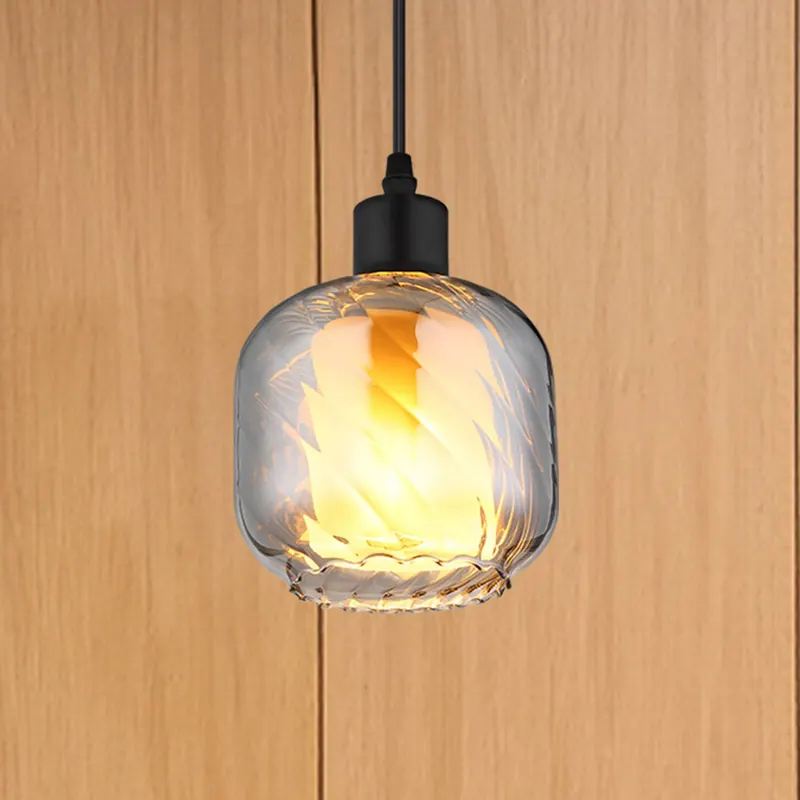 Lampa wisząca Xia, Ø 14 cm, przydymiony szary, szkło