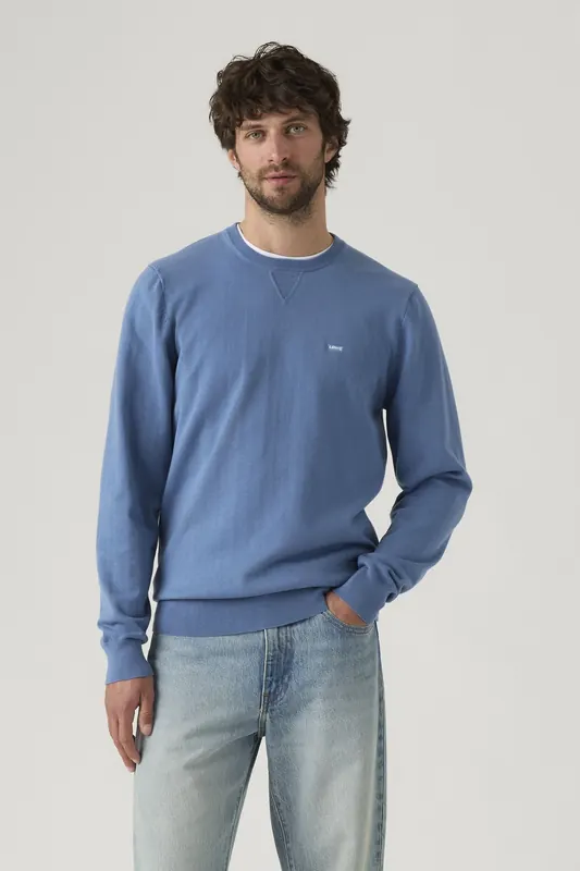 Levi's Lightweight Housemark Sweater Blue Maat: XXL | Sweaters Outlet | Heren | Blauw