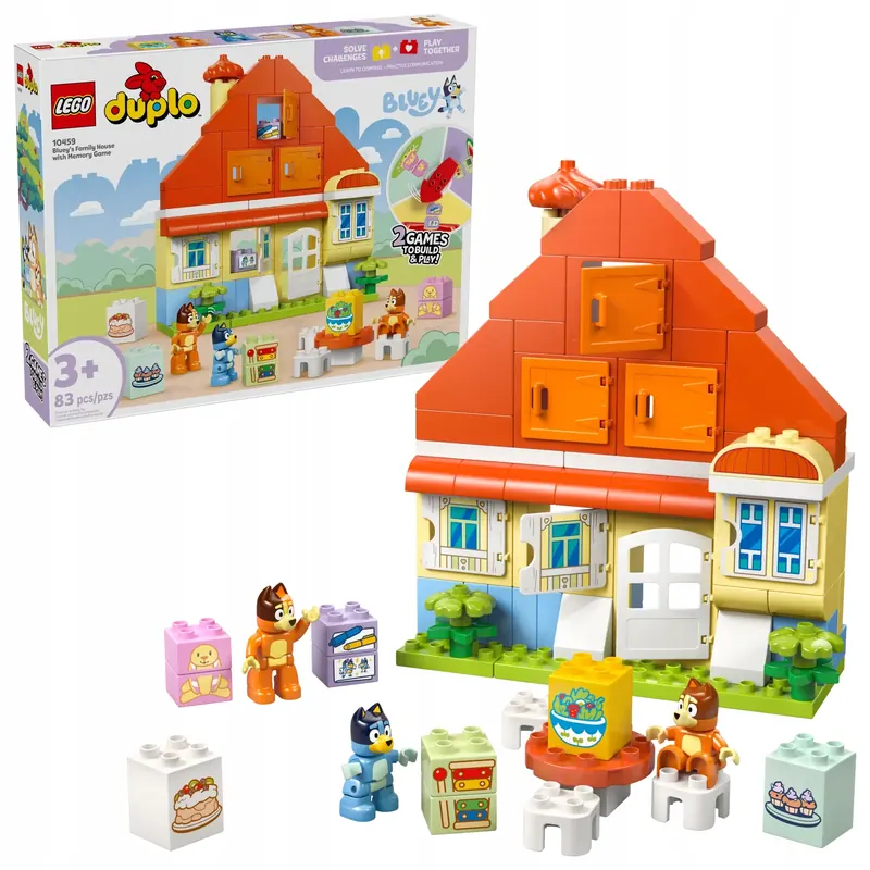 Lego Duplo 10459 Rodinný Dům Bluey S Paměťovou Hrou 83 Stavebnice