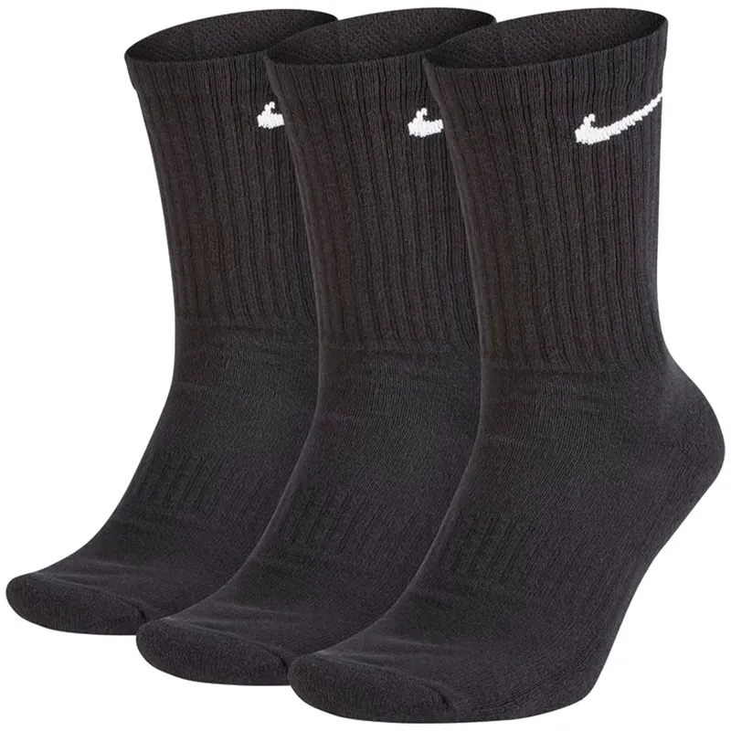 Nike Everyday Cushioned Dri-FIT 3-Pack Socks SX7664-010, Unisex, Czarne, skarpetki, bawełna, rozmiar: 38-42
