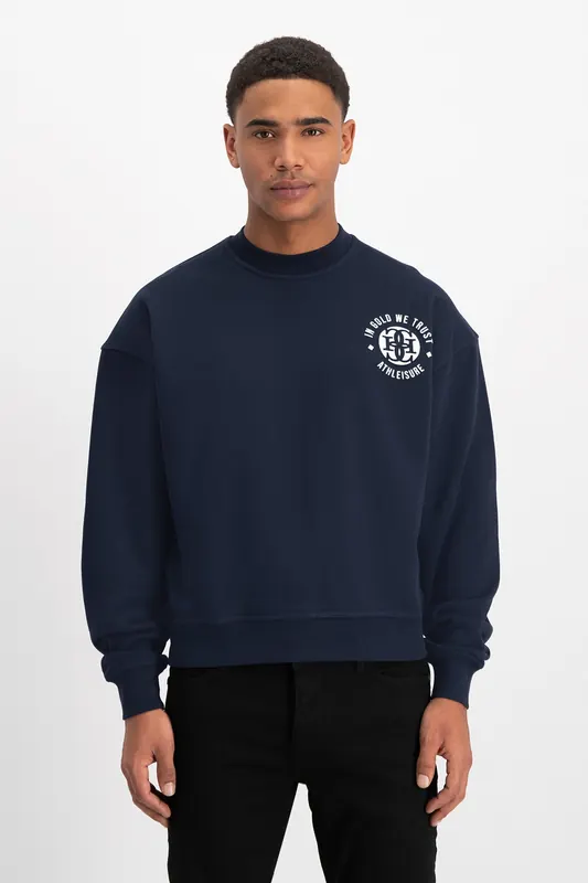 In Gold We Trust Unisex The Basket Sweater Navy Maat: S | Sweaters Outlet | Unisex | Blauw