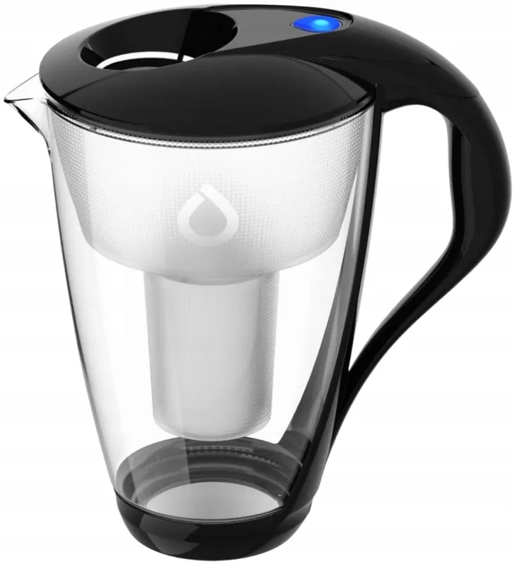 Dafi Szklany dzbanek filtrujący czarny Crystal Led wkład Classic 2 L