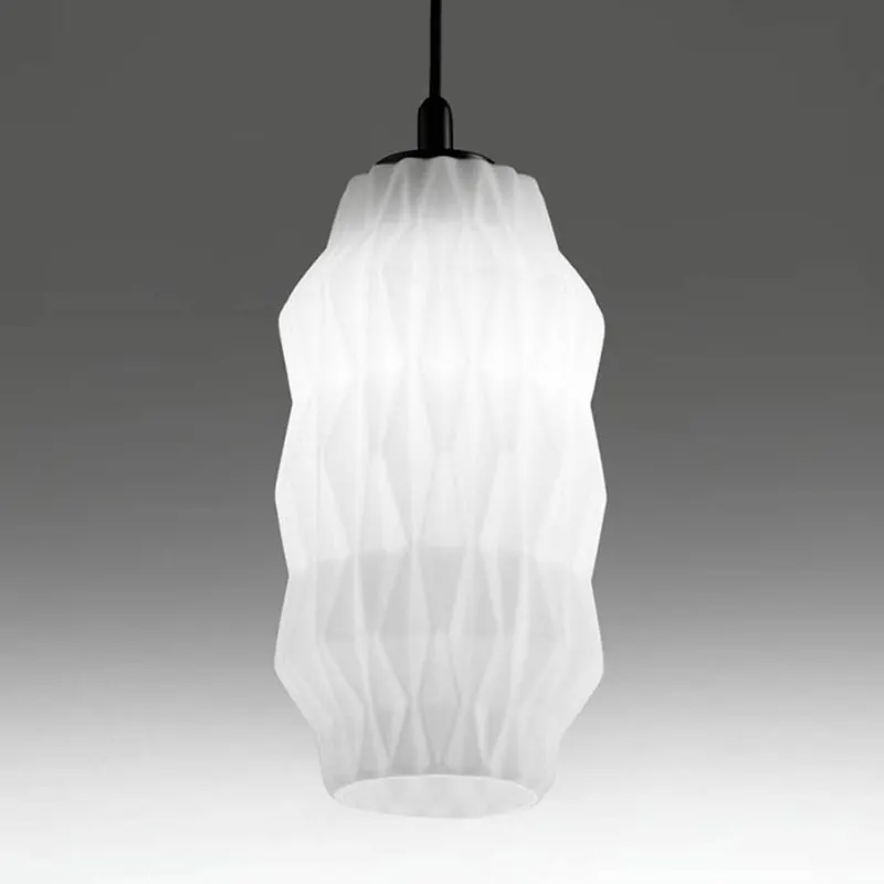 Lampa wisząca Origami wykonana ze szkła, biała