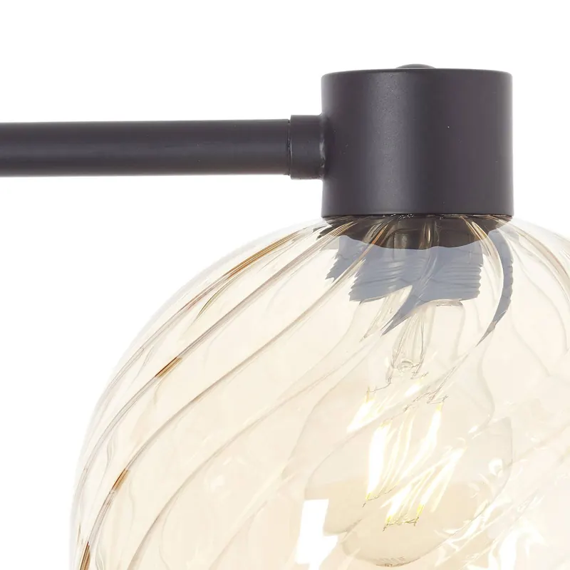 Lampa podłogowa Casto, wysokość 150 cm, bursztyn, szkło/metal