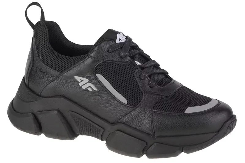 4F Wmn's Casual H4L-OBDL254-21S, Damskie, Czarne, buty sneakers, przewiewna siateczka, rozmiar: 38