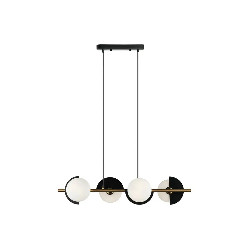 Lampa wisząca Darcy, czarny/brązowy, 4-punktowa