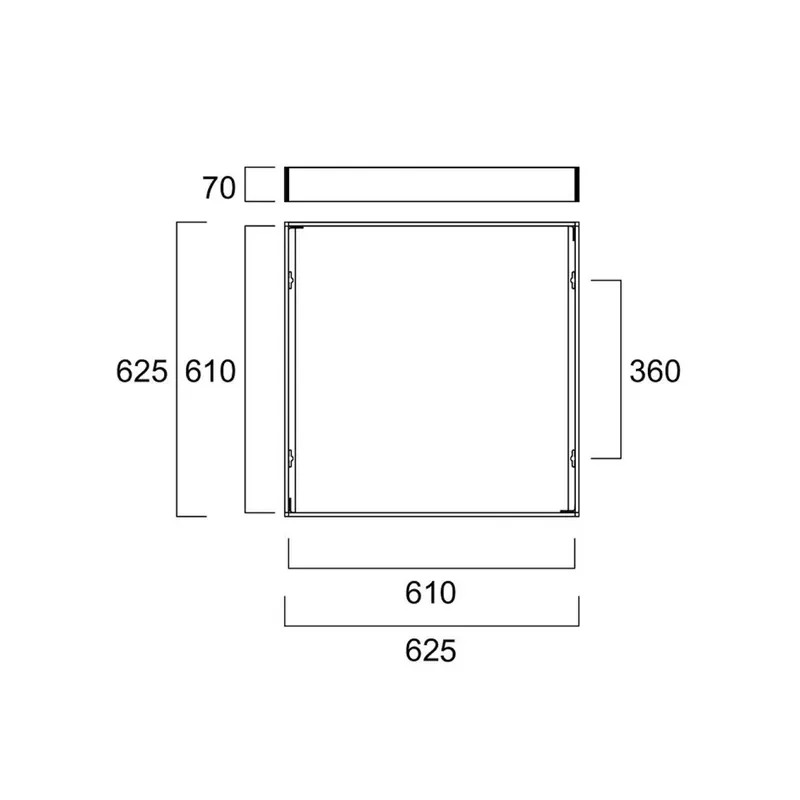Zestaw ramek natynkowych Sylvania do paneli LED, 62,5 x 62,5 cm
