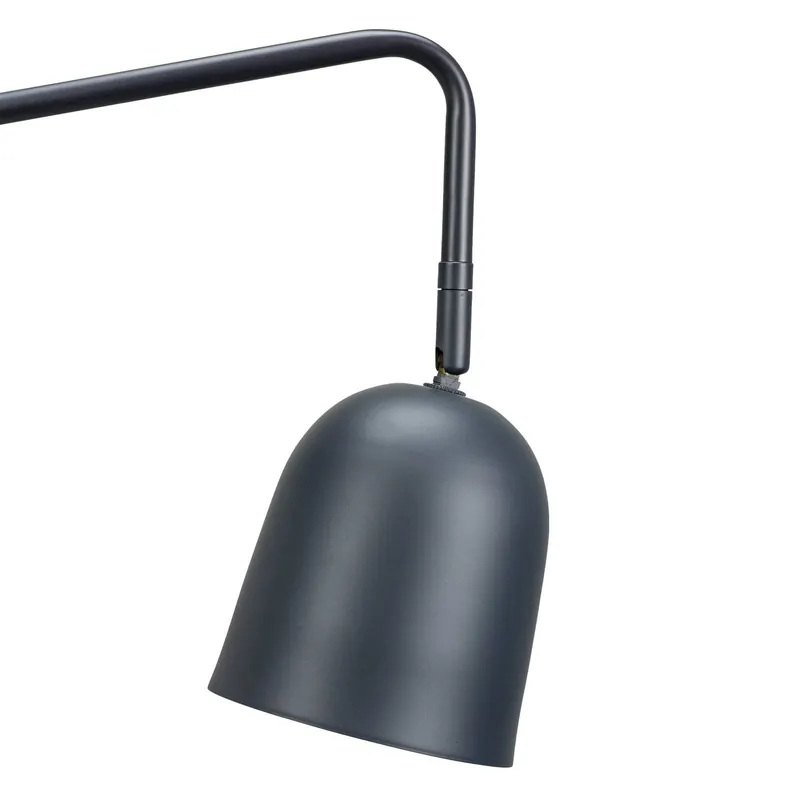 Lampa ścienna Dyberg Larsen Manchester, szara, wysięg 45 cm