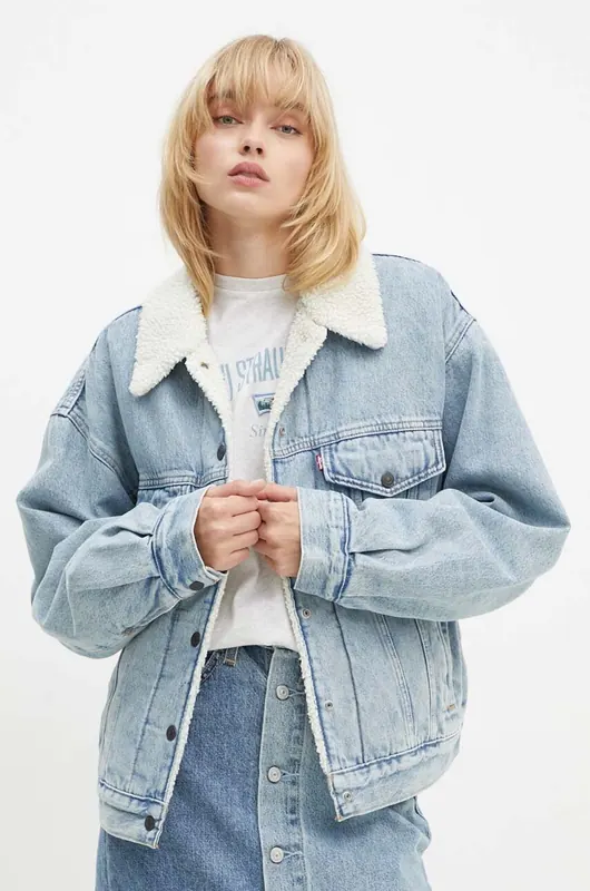 Levi's kurtka jeansowa damska jeansowa 90S SHERPA