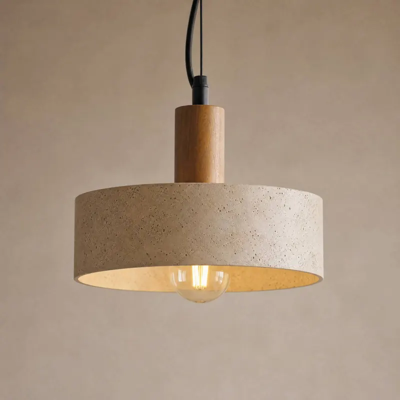 Żyrandol Lucande Carlotta, 1-punktowy, Ø 27 cm, beżowa, beton