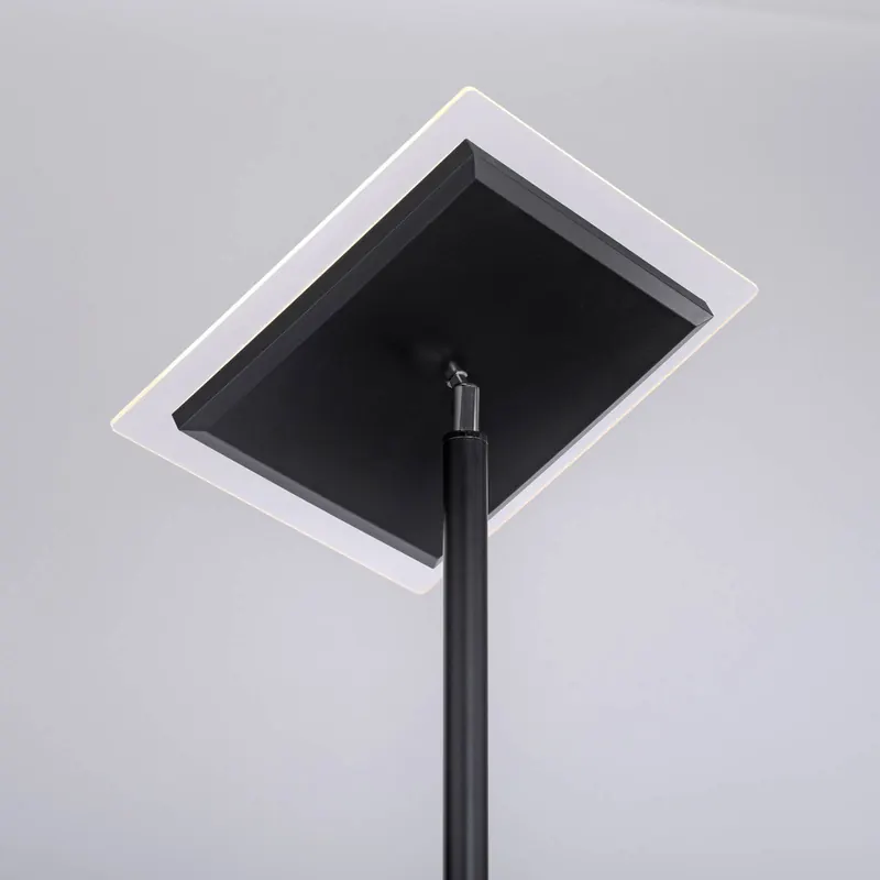 Lampa stojąca LED Hans z lampką do czytania, kątowa, czarna