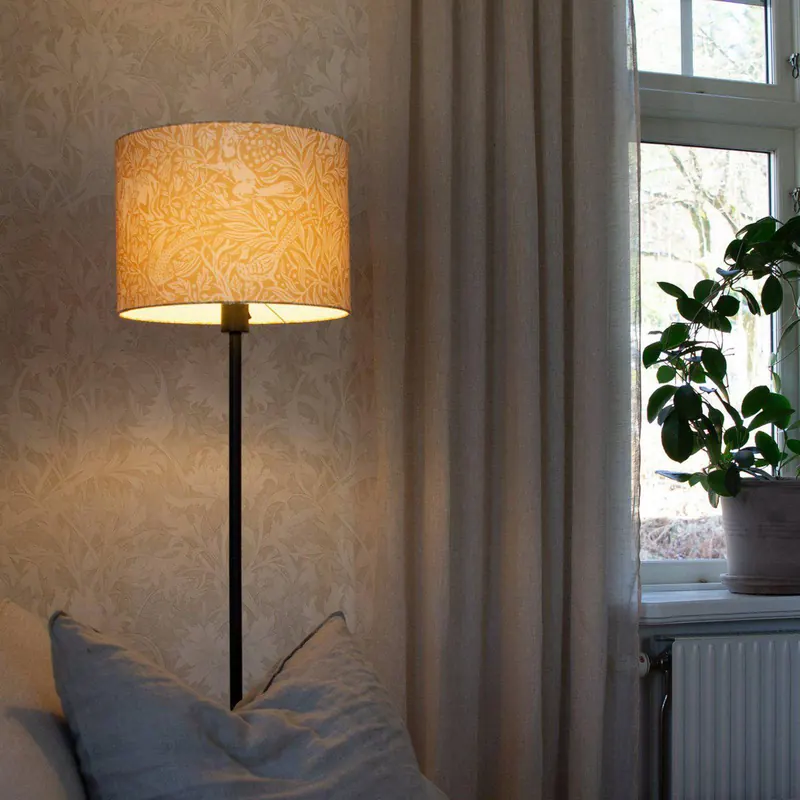 Lampa stojąca Amy, żółta/czarna, wysokość 150 cm, tekstylia, E27