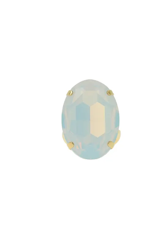 OTAZU Eva Oval Ring White Opal White Maat: OS | Ringen Outlet | Dames | Wit