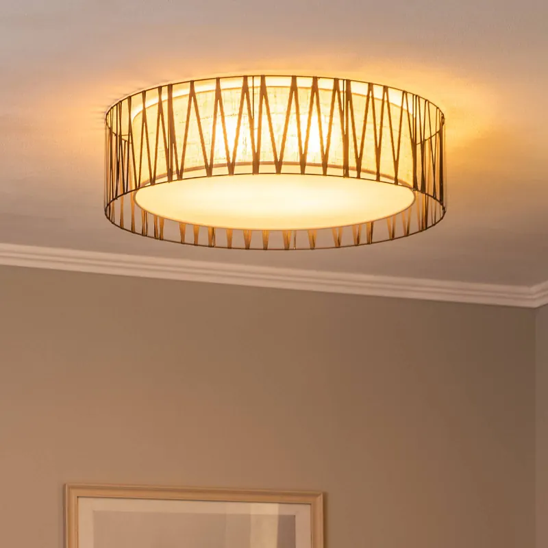 Lampa sufitowa Harmony, czarna, Natur, Ø 72 cm