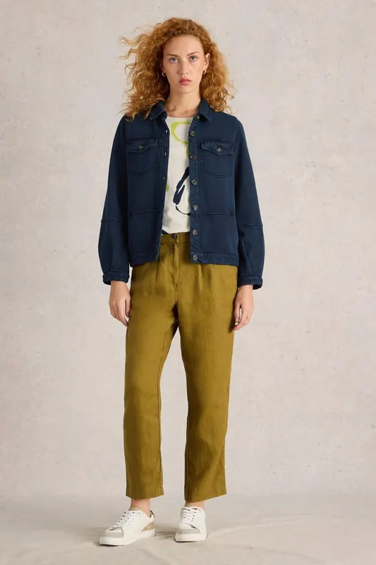 White Stuff Camille Jersey Jacket Mid Denim Maat: 8 | Spijkerjassen Outlet | Dames | Blauw