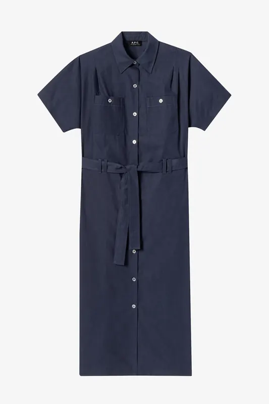 A.P.C. Dress New Drew Dark Navy Maat: 38 | Blousejurken Outlet | Dames | Blauw