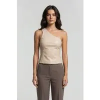 DNA Amsterdam Tarcy Ivory White Maat: 1 | Mouwloze Tops Outlet | Dames | Beige