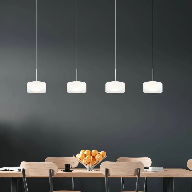 Lampa wisząca Belinda LED, długość 105 cm, biała, 4-punktowa, szkło