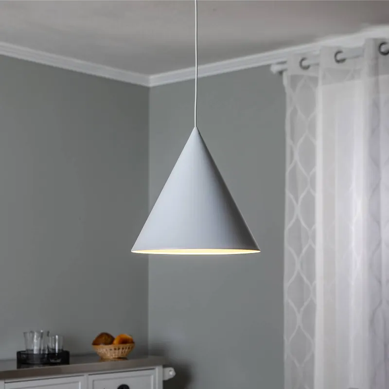 Lampa wisząca Cono, biała, Ø 32 cm, stal, 1-punktowa