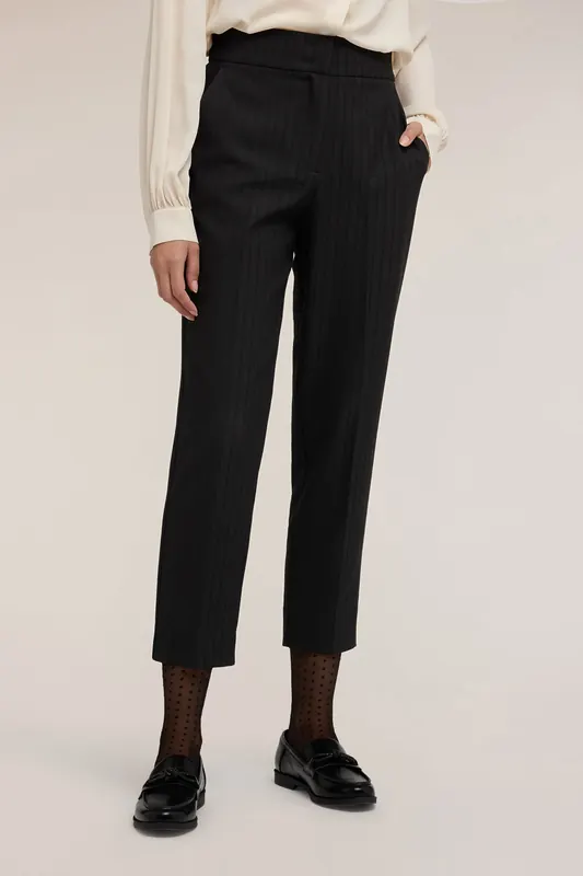 Motivi Regular Pants In Yarn-dyed Fabric Black Maat: 36 | Pantalons Outlet | Dames | Zwart
