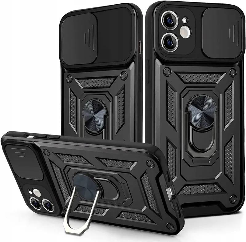 Etui do Iphone 11 Szkło 9H I Pancerne Wzmacniane Slide Ring 360 Mocne