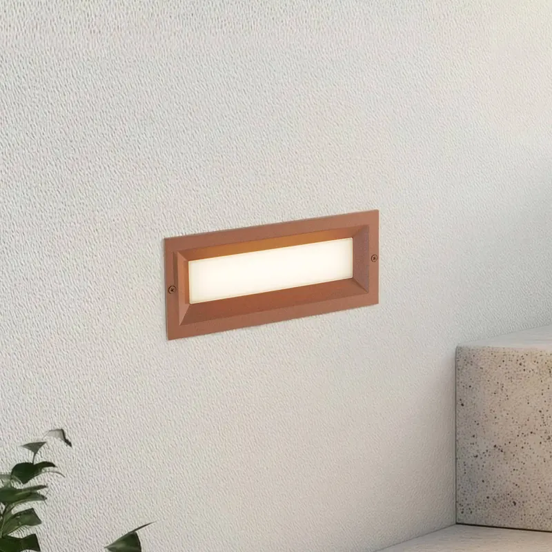 Lucande oprawa wpuszczana ścienna LED Lachlain, rdza, 25 cm, IP65