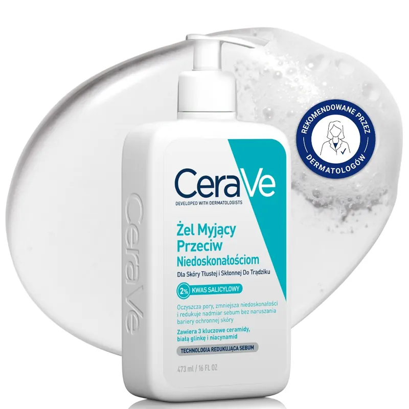 CeraVe Żel Myjący Przeciw Niedoskonałościom Skóra Tłusta Trądzikowa 473ml