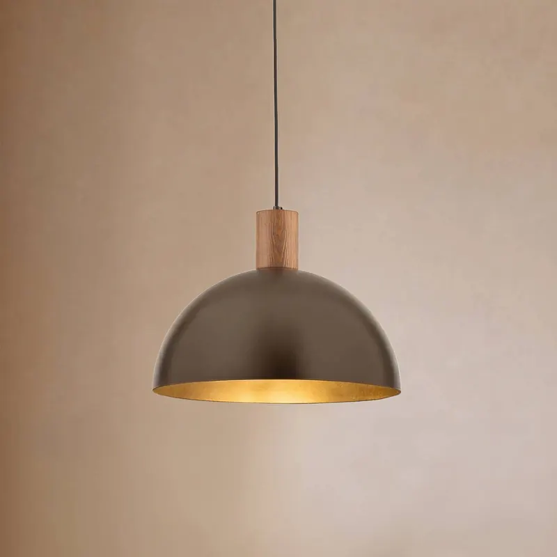 Żyrandol Oslo, brązowy, metalowy, Ø 34 cm, E27