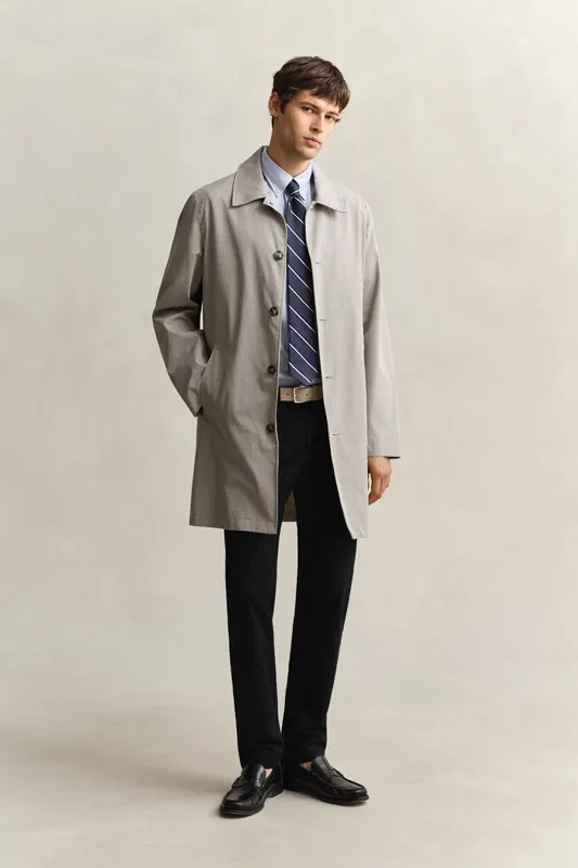 GANT Cotton Blend Car Coat Oat Beige Maat: M | Mantels Outlet | Heren | Beige
