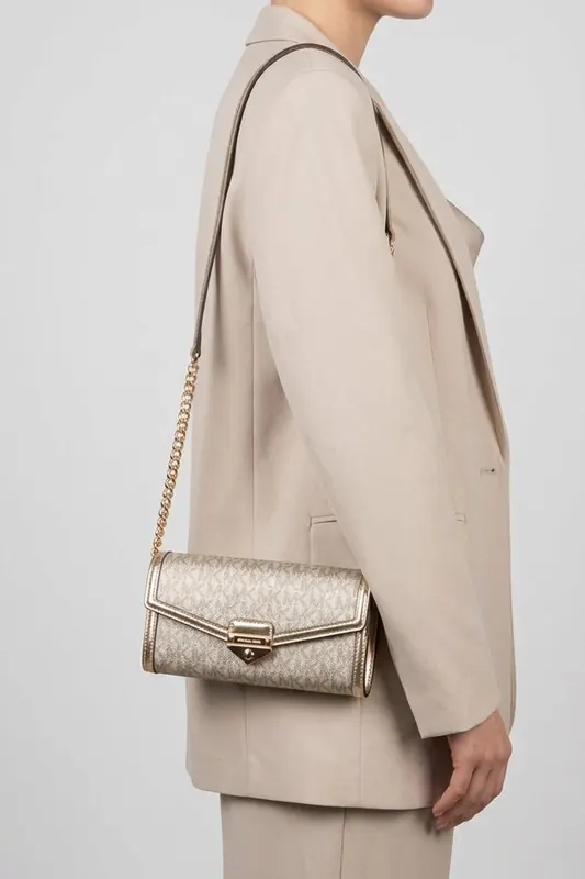 Michael Kors Large Wllt On A Chain Crossbody Pale Gold Maat: OS | Tassen Outlet | Dames | Goud