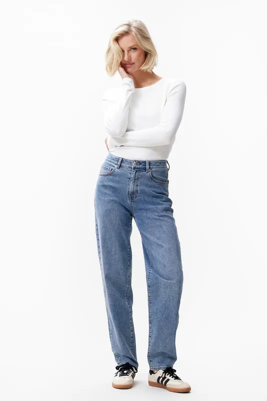 Catwalk Junkie Barrel Fit Jeans True Blue Maat: W28L32 | Straight Broeken Outlet | Dames | Blauw