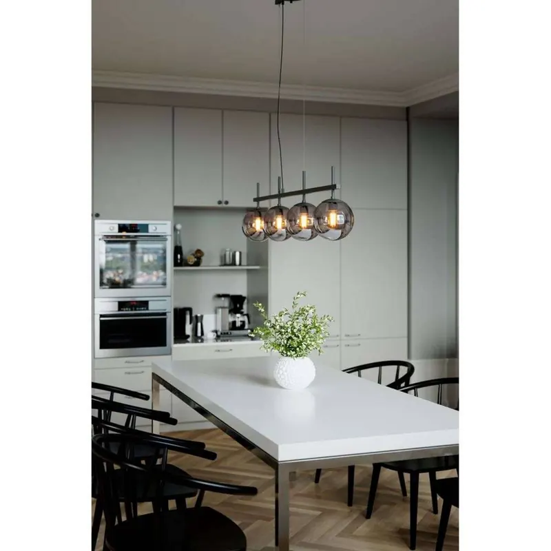 Lampa wisząca Boyle marki By Rydéns, kolor dymnoszary, 4-punktowa, szkło, E27