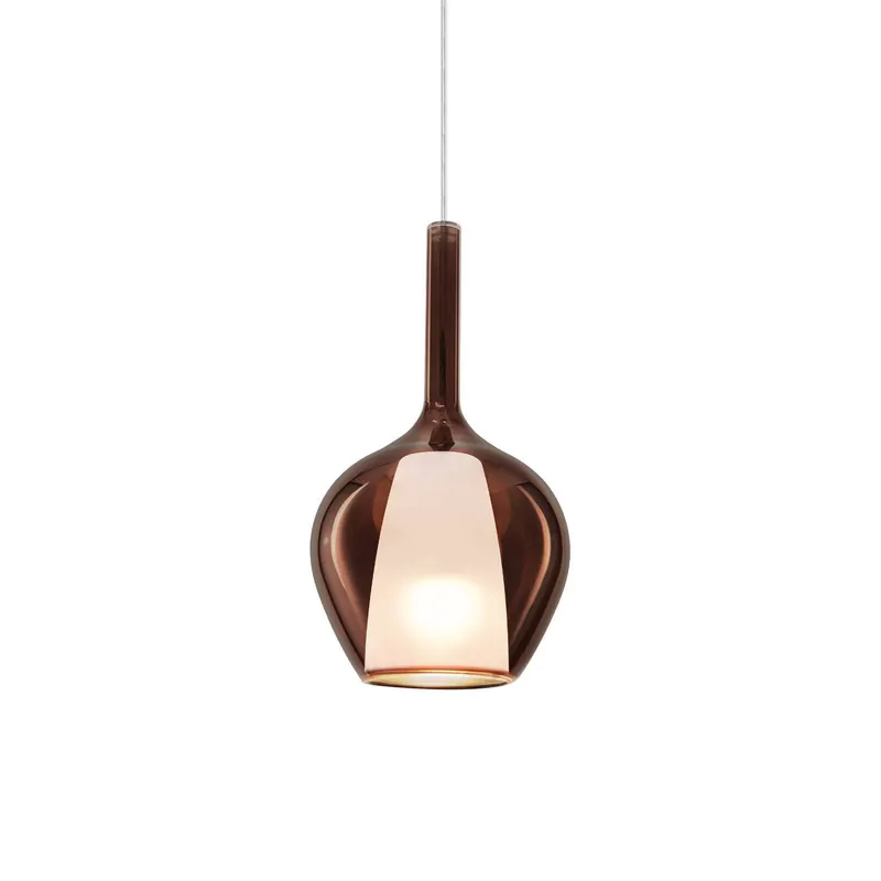 Ideal Lux Lampa wisząca Kalique 1, kolor miedziany, Ø 18 cm