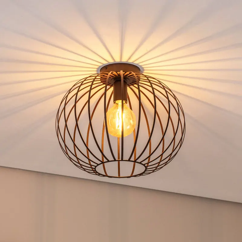 Lampa sufitowa Cruce, ciemnobrązowa, stal, Ø 40 cm