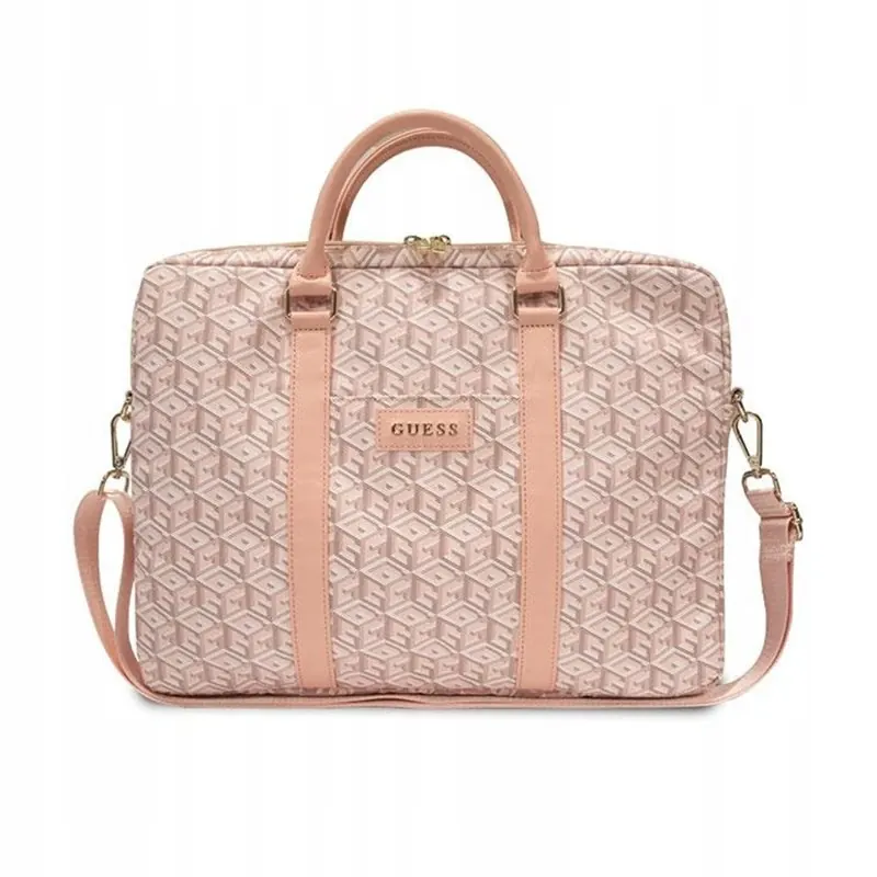Torba Guess GCube Stripes na laptopa 16" różowa Guess