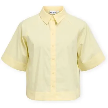 Object  Kurzarm Hemdbluse Paige Re Shirt - Pastel Yellow