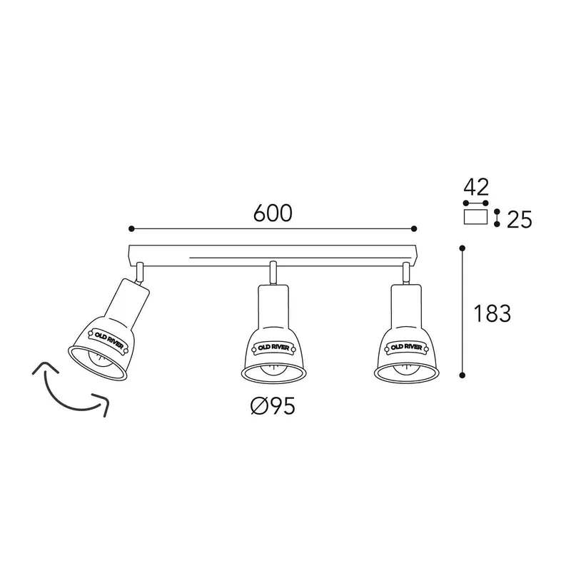 Lampa sufitowa Azali 1549.E27 3-pkt. mosiądz antyk