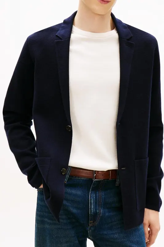 Tommy Hilfiger Dc Knitted Blazer Desert Sky Maat: S | Blazers Outlet | Heren | Blauw